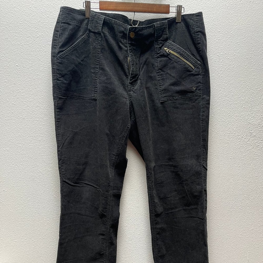 Venezia Boot Cut Corduroy Pants - Black - Size 20